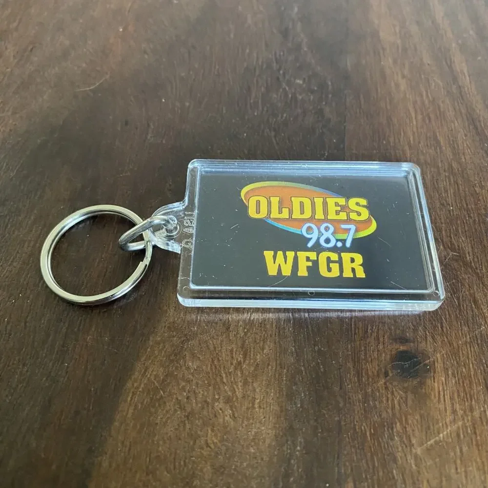 Vintage Oldies 98.7 WFGR Radio Station Keychain Key Fob Grand Rapids Michigan